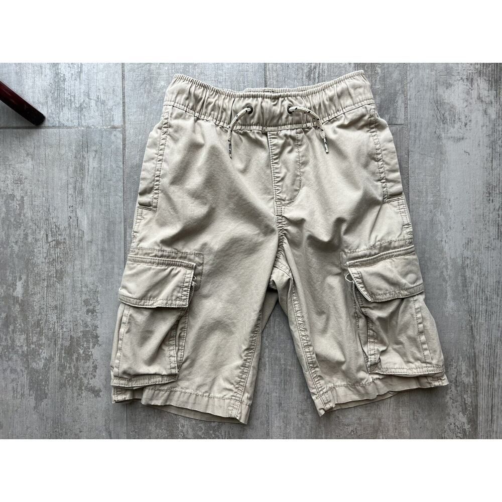 GAP Kids Boys Drawstring Elastic Cargo Shorts Beige Shorts Khaki M 8-9 Casual